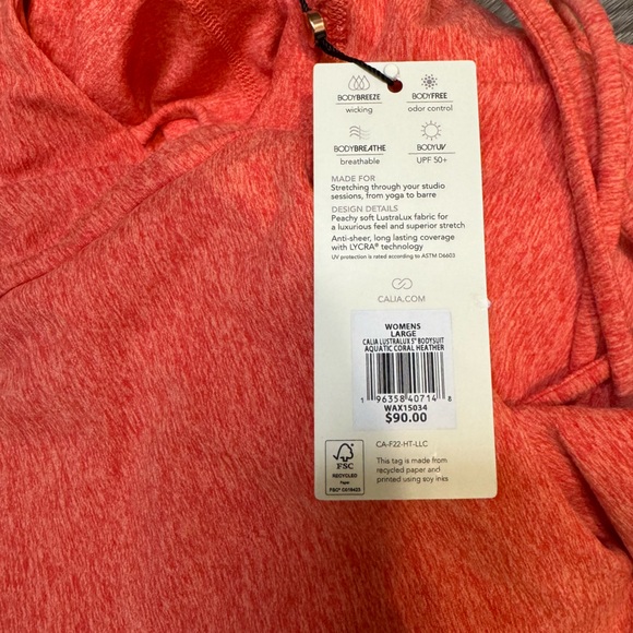 Women’s Calia lustralux 5” coral heather bodysuit - Picture 4 of 6